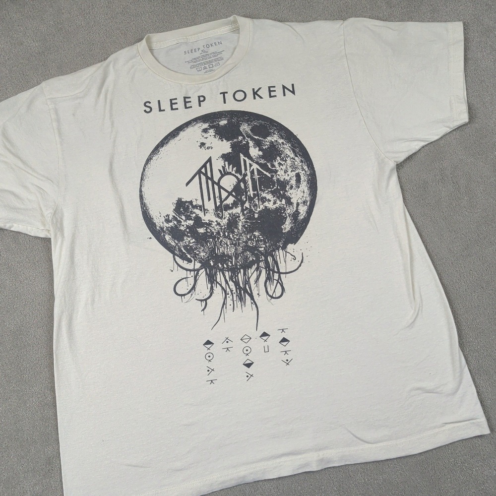 Sleep Token Size XL T-Shirt Take Me Back To Eden Tracklist Graphic Cream Mens